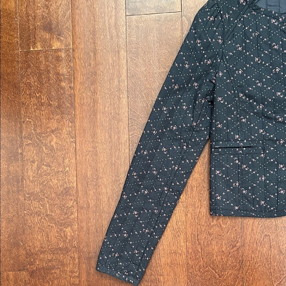 Rubbish Quilted Cottagecore Blue Ditsy Calico Floral Open Front Jacket, Size XXS - Picture 6 of 15
